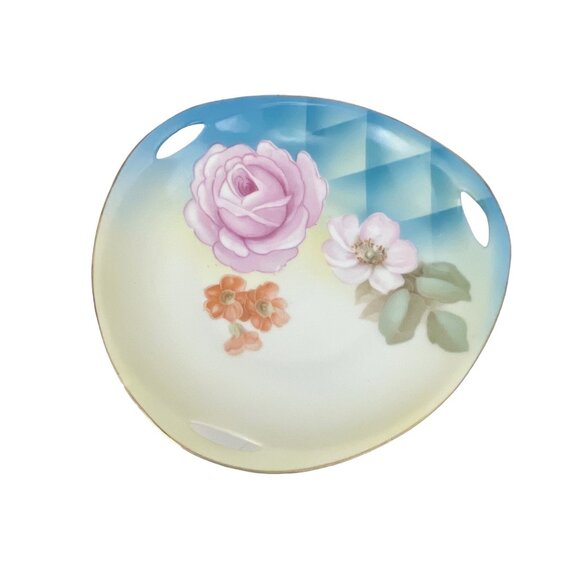 Antique RS Germany Hand Painted Porcelain Serving Bowl With Floral Design Gold T - Picture 7 of 7